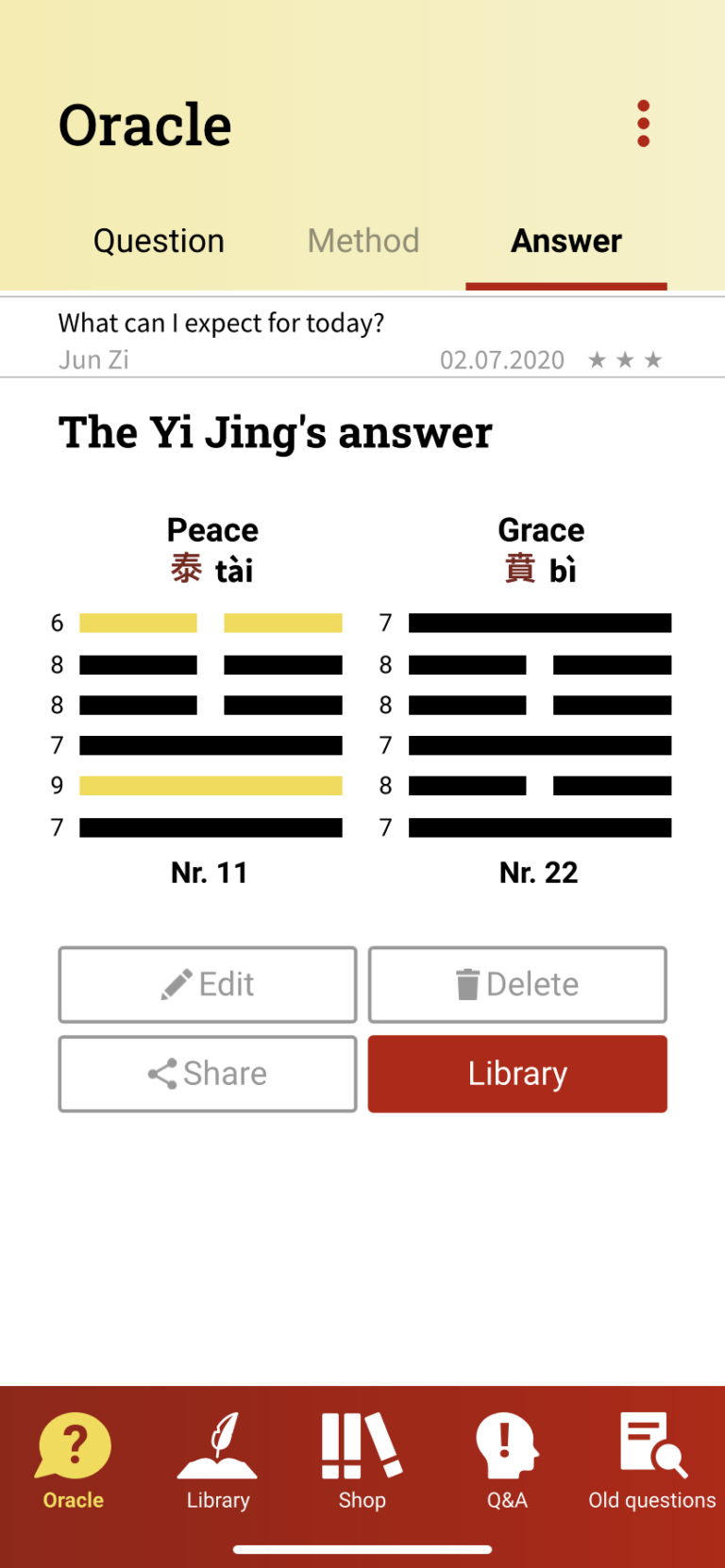 The Yi Jing's answer